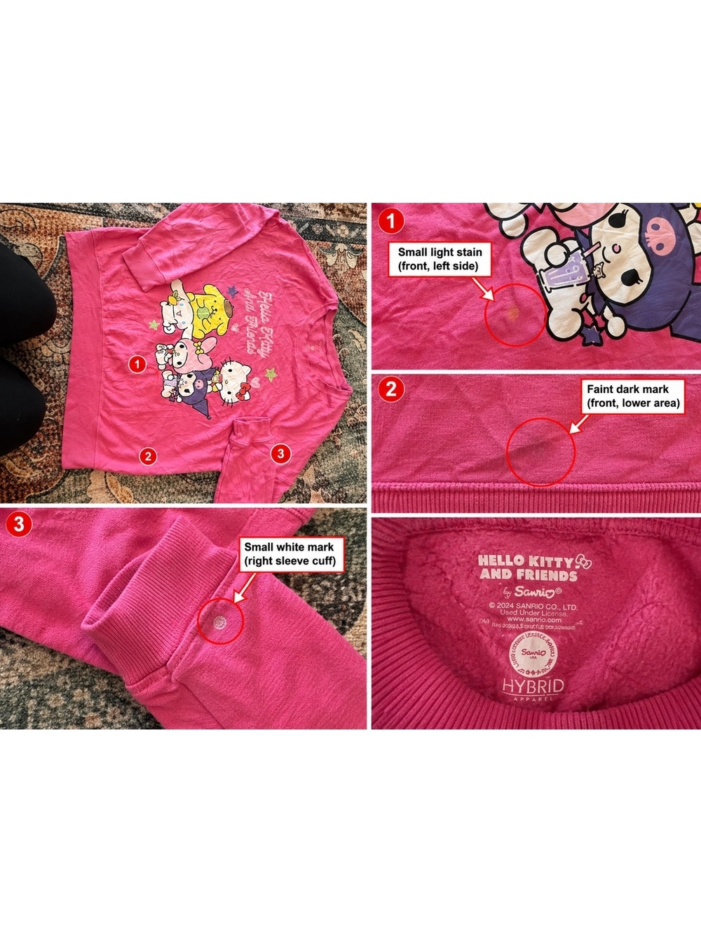 Hello Kitty and Friends Pink Graphic Crewneck Sweatshirt